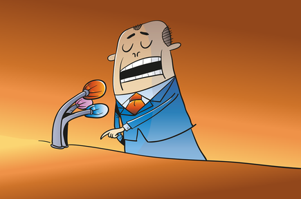Politiker (Animation) hält Rede