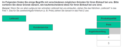 Beispiel Fragetyp Ranking-Frage