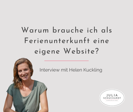 Warum brauche ich als Ferienunterkunft eine eigene Website? Interview mit Helen Kuckling.
