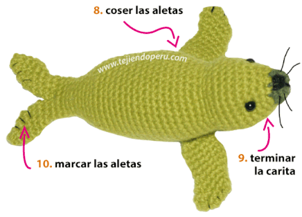 Cómo tejer una foca a crochet (amigurumi)