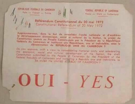 Biulletin du referendum du 20 Mai 1972