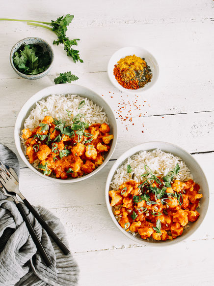 Vegetarische Tikka Masala mit Blumenkohl