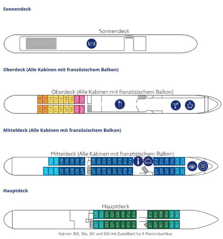 MS Bellejour Deckplan