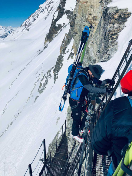 Haute Route - Leitern am Pas du Chevre