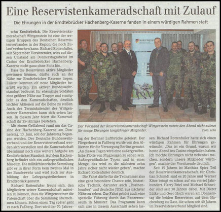 Aus der Siegener Zeitung vom 23.03.19. Bericht über unseren RK Abend mit der Verleihung von Ehrenurkunden für langjährige Mitglieder.