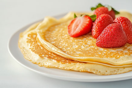 いちごののったパンケーキ。