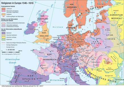 Religionen Europa Reformation 1545