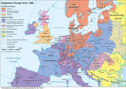 Reformation Karte Religionen Europa 1618