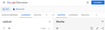 sabbati Latein Bibel Übersetzung Google