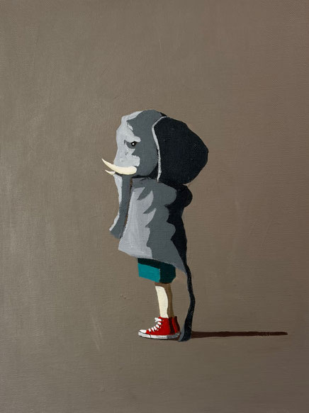 elephant - Acryl auf Leinwand, 40x30cm, 2026 | verkauft