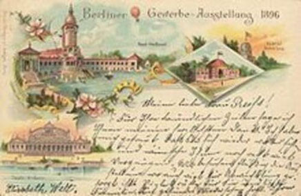 Ansichtkaart van Berlijnse tentoonstelling uit 1896