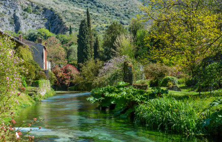 Ninfa Gardens near Roma, Latina province, Lazio, Italy