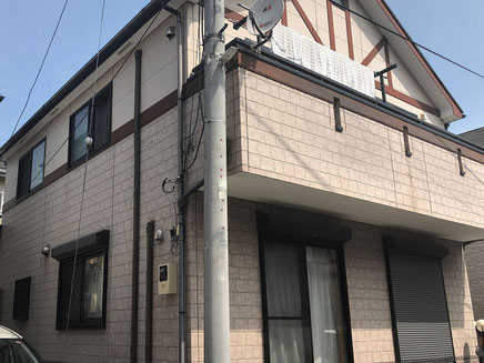 さいたま市の戸建住宅、外壁塗装工事前の写真