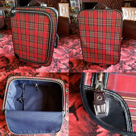 ビンテージ！チェック柄 トランク ビンテージ チェック柄スーツケース