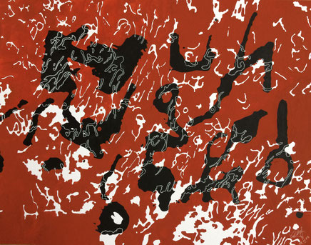 Gouache, blackboard paint, pastel pencil on cardboard 65 cm x 50 cm