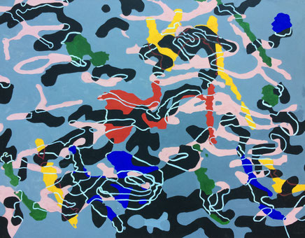 Gouache, blackboard paint, pastel pencil on cardboard 65 cm x 50 cm