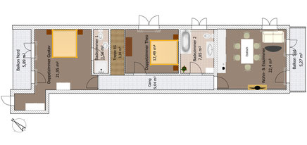Ferienhaus Durstberger - Grundriss Ferienwohnung Barbara