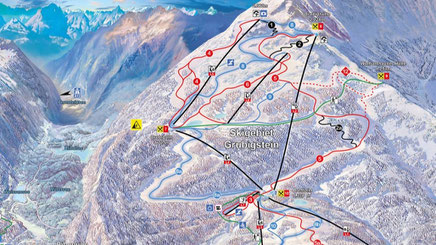 Ferienhaus Durstberger - Leermoos Grubigsteinbahnen Pistenplan