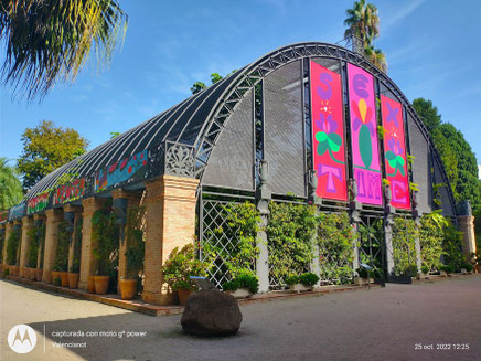 En 1900 se inauguró se inauguró en el jardín Botánico el gran umbráculo, obra del arquitecto Arturo Mélida, utilizando carpintería metálica con adornos de zinc estampado.