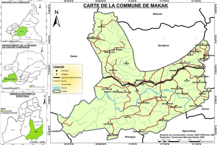 Plan de localisation de la Commune de Makak