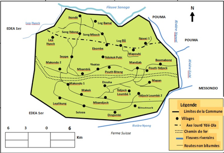 Plan  de localisation de la Commune de Ngwei