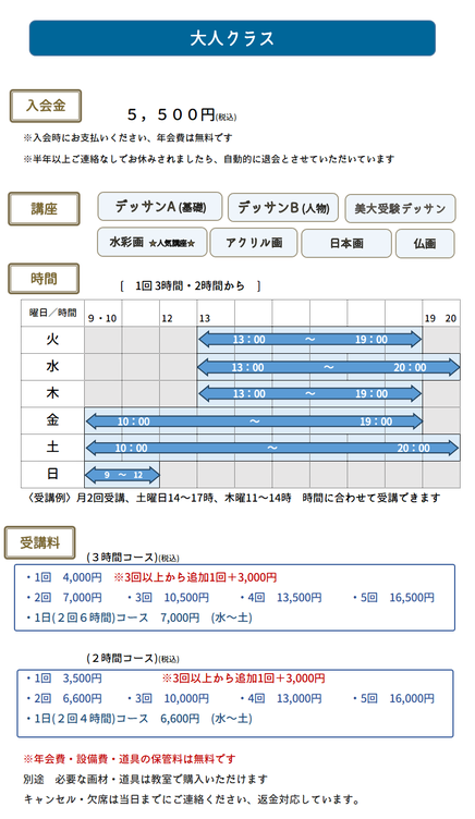 広島市　絵画教室　水彩画　デッサン　日本画　アクリル画 広島　教室　カルチャースクール　基町高等学校創造表現コース受験　