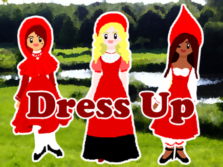 Three girls dressed as Little Red Riding Hood