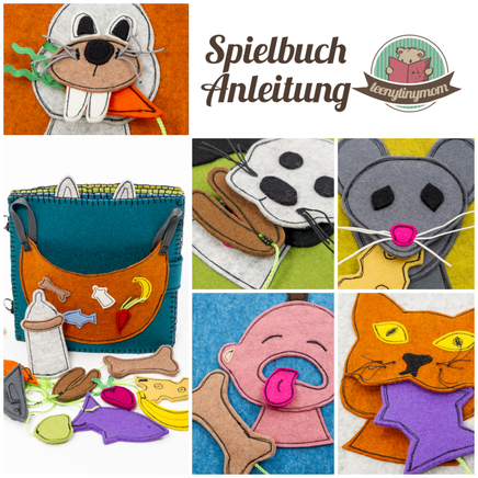 lustiges Spielbuch für Kleinkinder Stoffbuch Filzbuch Softbook Quiet book Activity book ein Spielbuch nähen Anleitung tutorial tactile book