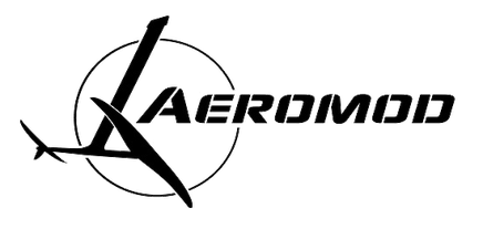 logo aeromod avec un windfoil dans un cercle