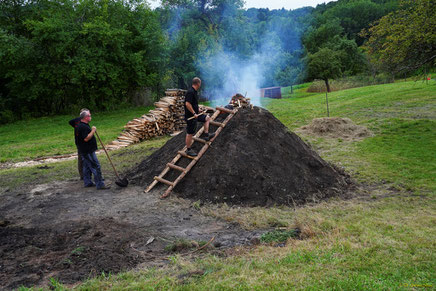 Köhlerwoche auf dem Schautenhof 2019 (© Foto: Dr. G. Strobel)