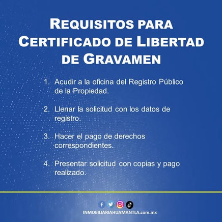 Requisitos para certificado de libertad de gravamen