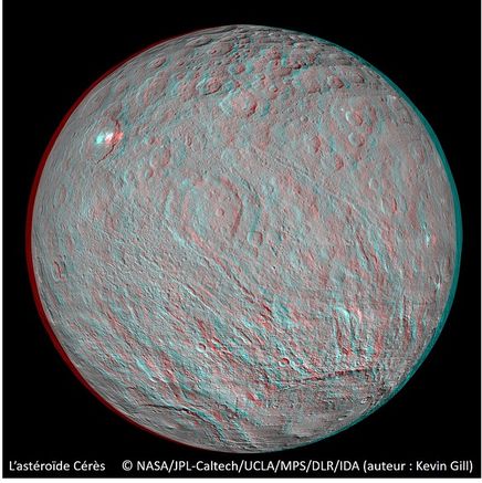 Anaglyphe de l'astéroïde Cérès