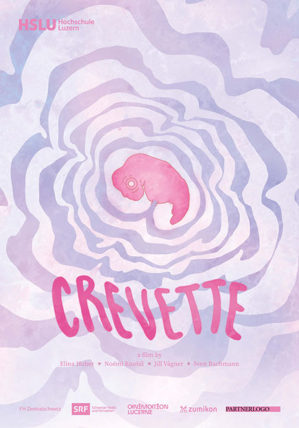 Plakat zum Animationsfilm Crevette - der Film entstand im Rahmen des Bachelors Animation als Gruppenarbeit. (Bild: HSLU D&K)