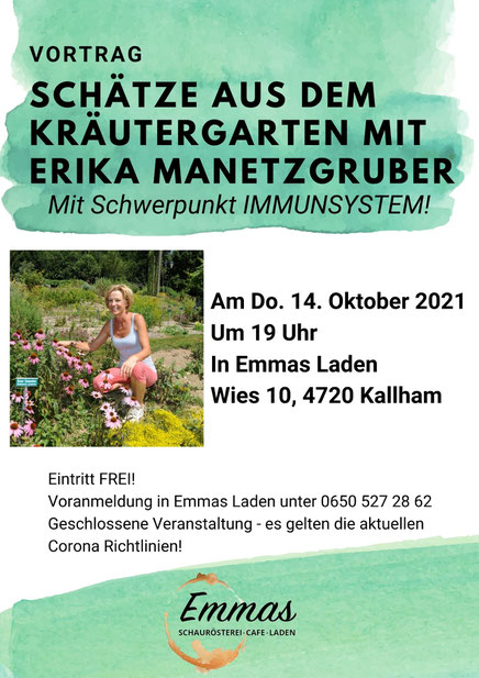Alle Informationen zum aktuellen Vortrag von Erika Manetzgruber