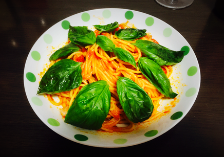マルゲリータ風スパゲッティの写真