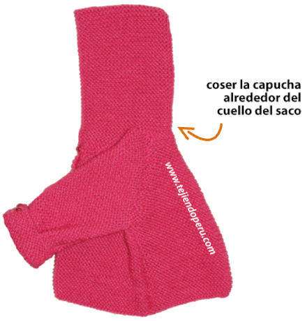 Chaqueta con capucha bebe dos agujas new arrivals