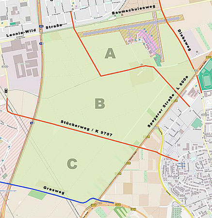 Vom NABU Heidelberg neu geplantes Airfield