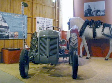 Percheron et tracteur John Deere au musée 
