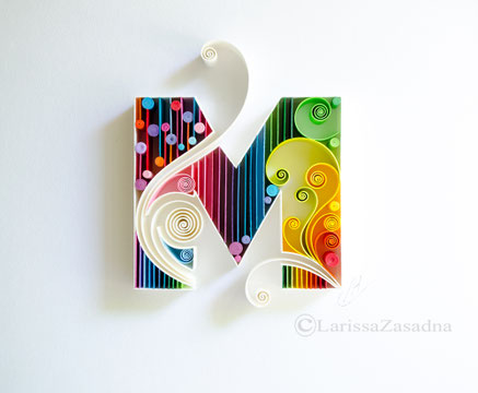 quilling , art, paper art, quilling paper art, name quilling art, quilling paper M , quilling letter M, anniversary, letter art, quilling wall art, paper, monogramm M, quilling wall art, artwork, квиллинг, Larissa Zasadna, Лариса Засадная, Квиллинг бумага