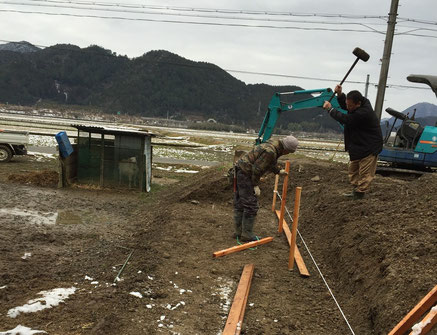 小屋からメイが見守っています。