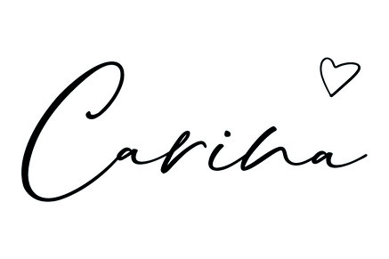 Name Carina in geschnörkelter Schrift.