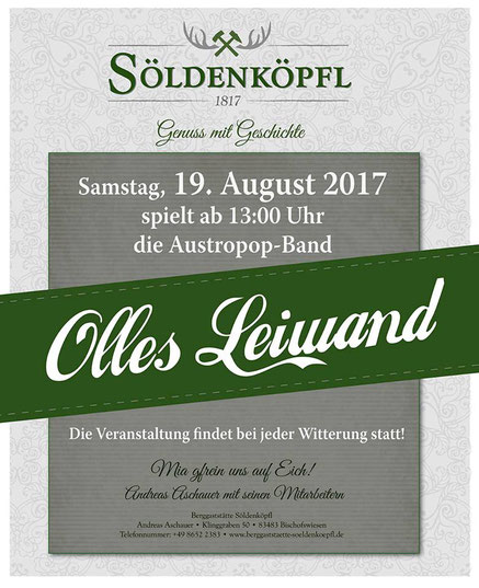 Olles Leiwand, Austropop aus Berchtesgaden am Söldenköpfl