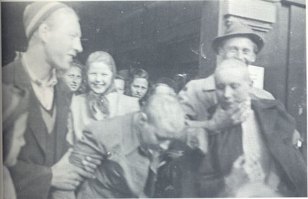 Their hair was forcibly shaved. They were humiliated and interned. "Tyskerjentene" or "Tyskertøsene" - the "German sluts" were Norwegian women who got involved with the enemy. (Photo from original article (original unknown))