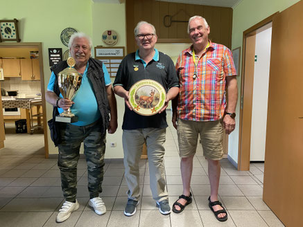 Schießen der Senioren August 2025 – Die Sieger (v.l.) Werner Janke, Thomas Erbeck und Michael Erler