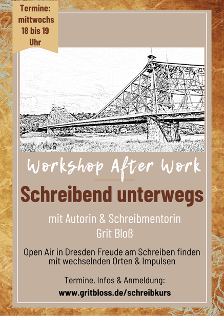 Schreibkurs Dresden Schreiben open air After Work mit Autorin und Schreibmentorin Grit Bloß