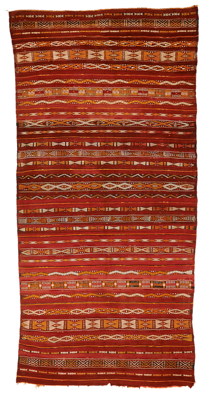 Teppich. Zürich. Very fine semi-antique Zemmour Flatweave (kilim). Handgewebter Teppich, Kelim aus Marokko.