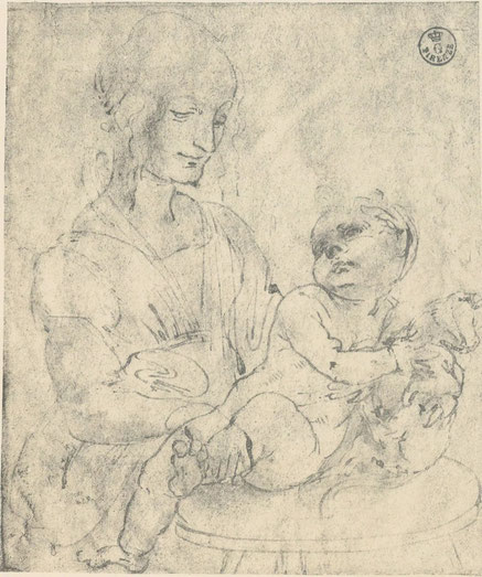 T. Follesa_La Madonna del gatto: un modello leonardesco_ Leonardo da Vinci_Studio per Madonna del gatto_Gabinetto dei Disegni e delle Stampe degli Uffizi di Firenze