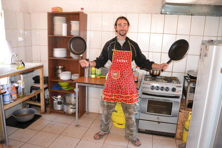 David en la cafetería, dueño y señor de la cocina