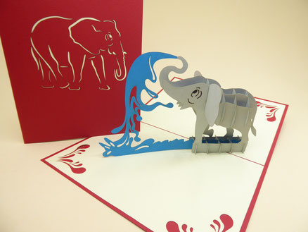 Carte pop-up éléphant