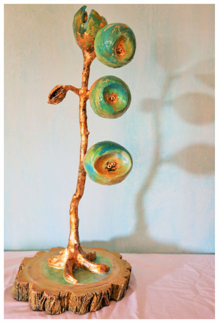 Mixed media Objekt, 48x25cm, 2017